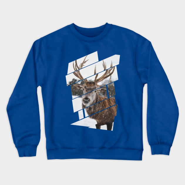 Hipster Deer Crewneck Sweatshirt by TomCage